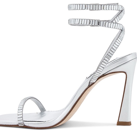 Ankle straps, opened toe, Steve Madden Thierry Heel in Silver | Size: 6.5 | NEW! - Picture 2 of 9